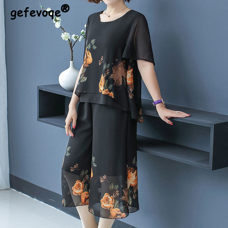 Summer Clothing Vintage - Conjuntos cortos de encaje con estampado