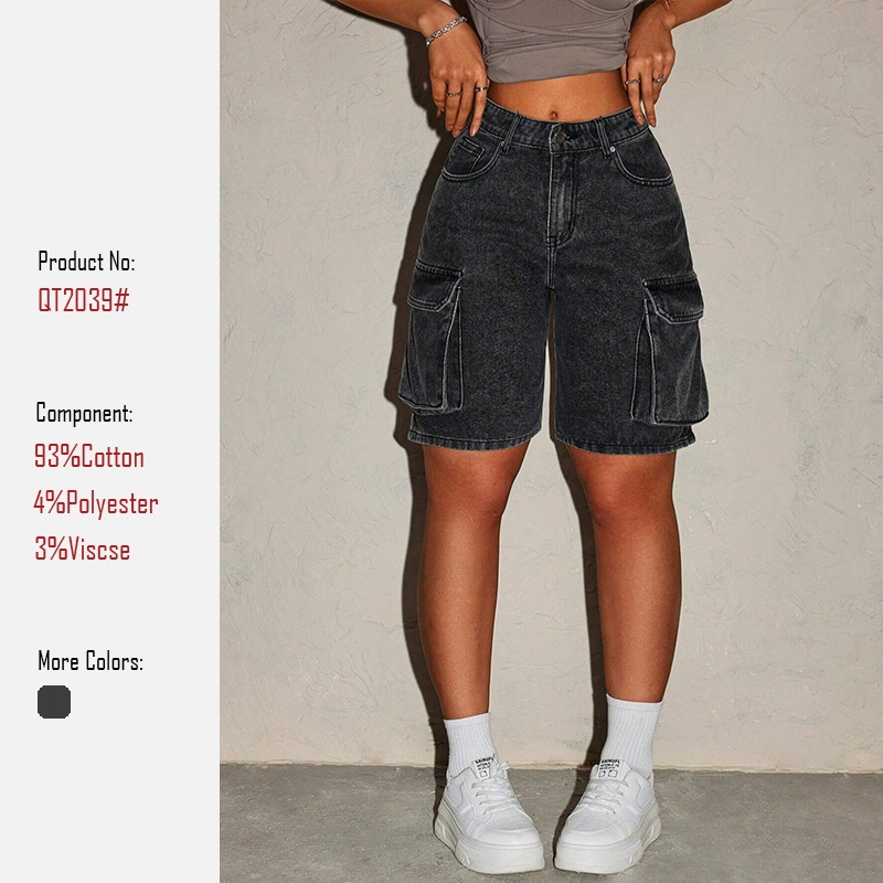 Summer Clothing Vintage - Shorts de Mezclilla Retro para Mujer,