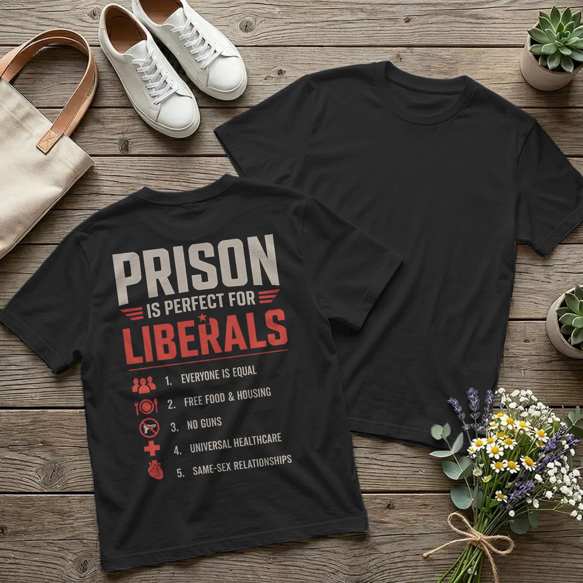 Summer Clothing Quotes - Camiseta Backprint Prison perfecta para liberales,