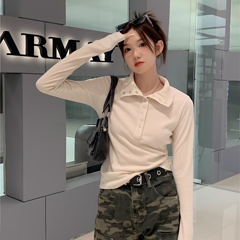 Summer Clothing Yarn - Camisas ajustadas de manga larga para