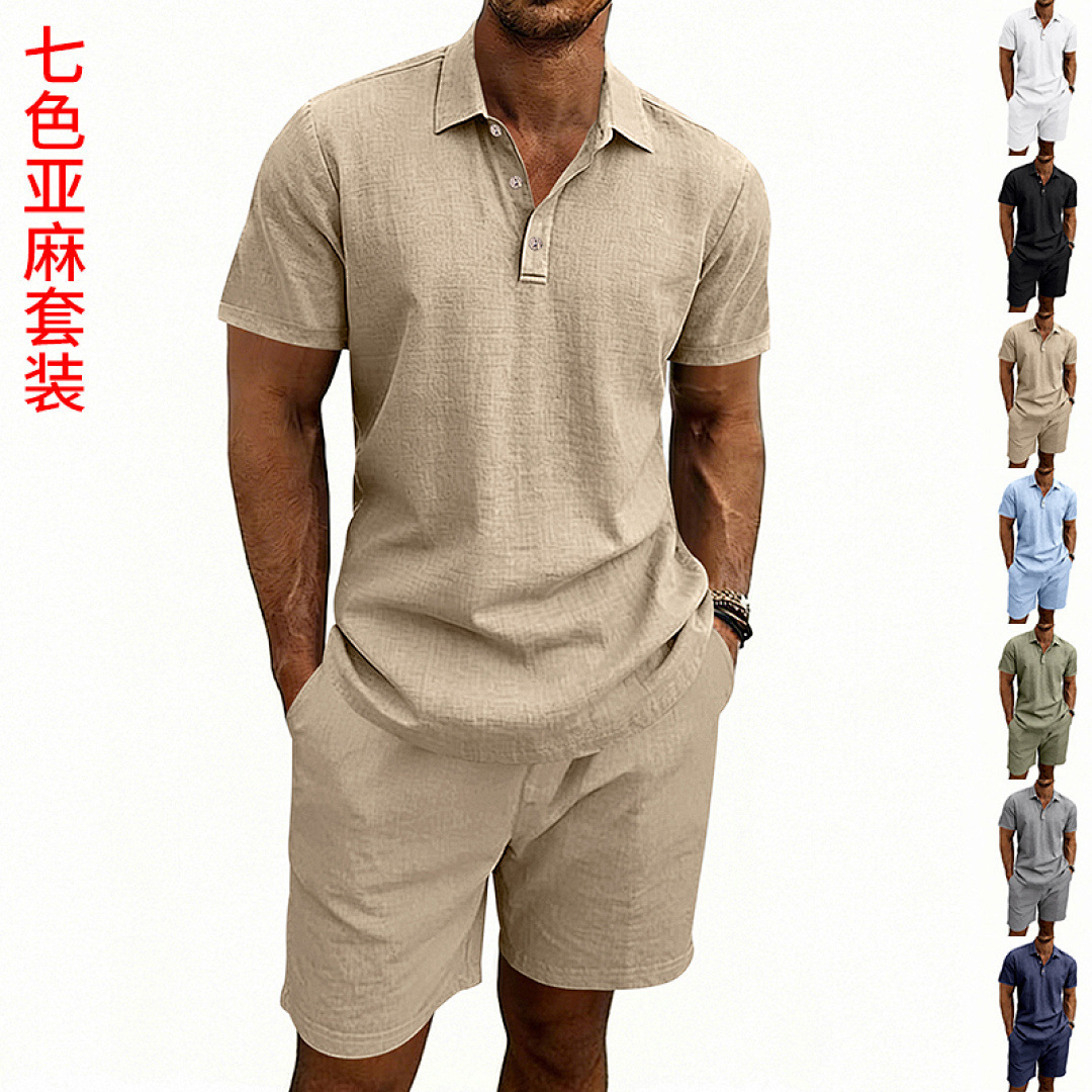 Linen Shorts Men - Conjunto de Pantalones Cortos de Lino