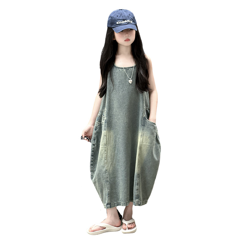 Summer Clothing Vintage - Vintage azul niños niñas alta calidad