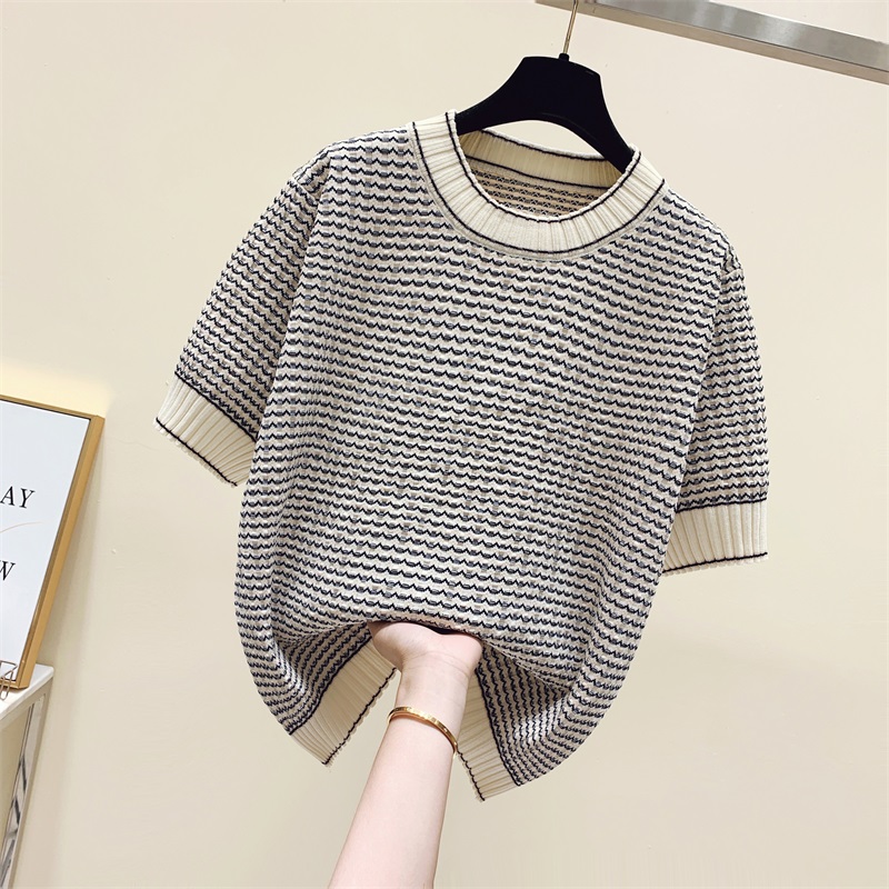 Summer Clothing Yarn - Suéter a rayas de punto para