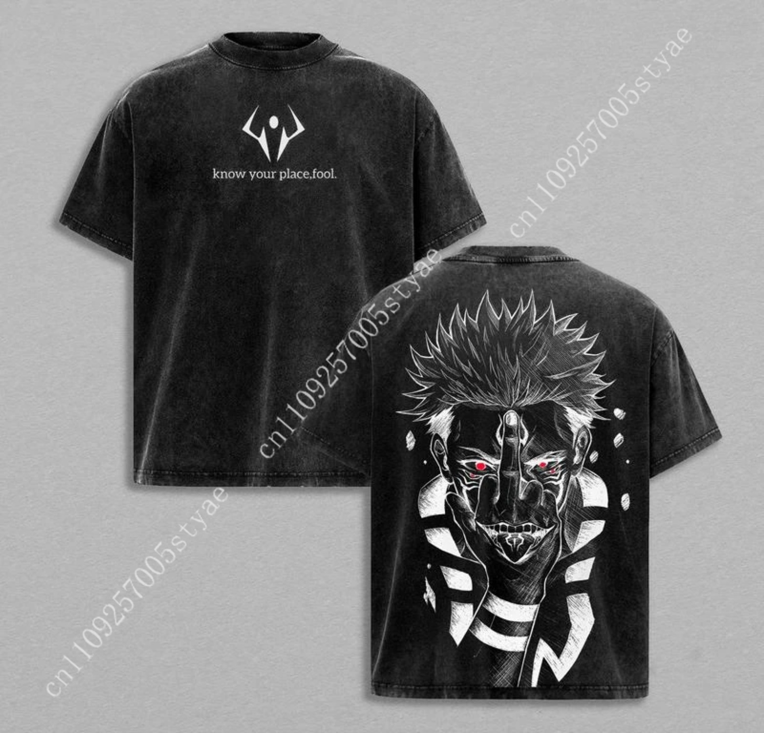 Summer Clothing Vintage - Camiseta Gráfica Anime Ryomen Sukuna, Estilo