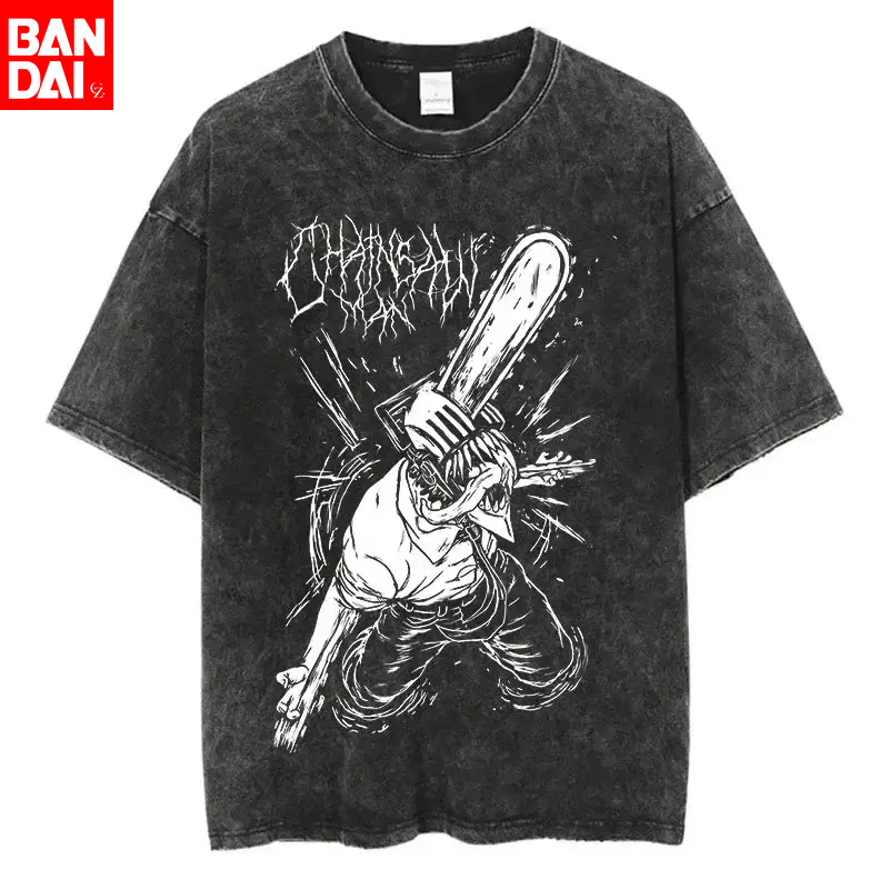 Summer Edit Clothing - Camiseta Gráfica de Metal Blanco Chainsaw