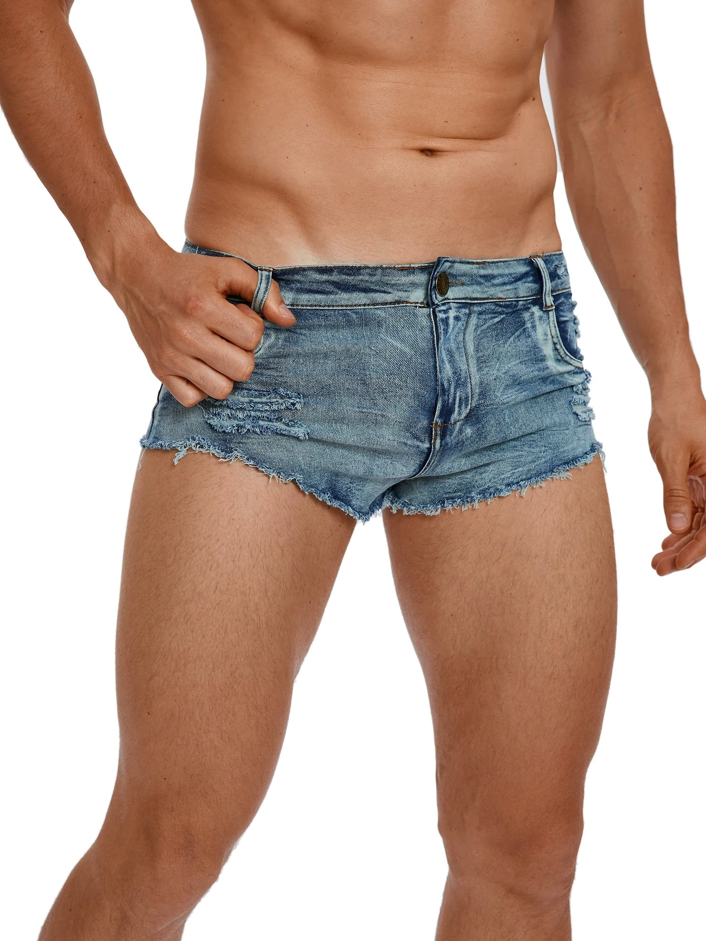 Summer Clothing Vintage - Pantalones Cortos de Mezclilla para Hombre,