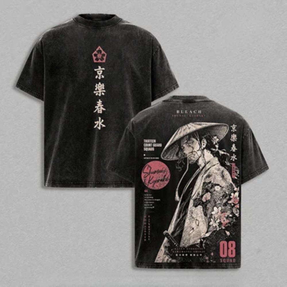 Summer Clothing Vintage - Camiseta Kyoraku Shunsui Anime BLEACH, camiseta