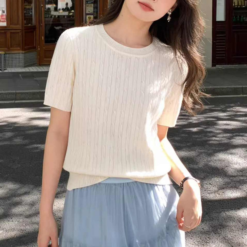 Summer Clothing Yarn - Suéter de punto para mujer, jersey