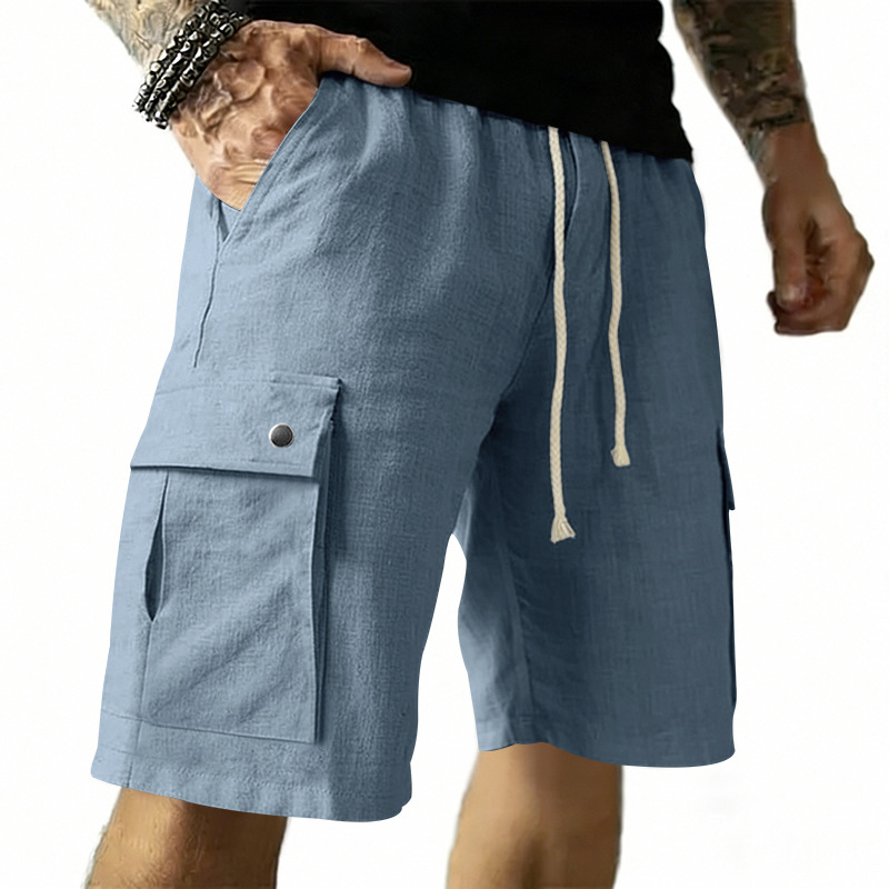 Pantalones Cortos Multibolsill - Linen Shorts Men reseña y precio