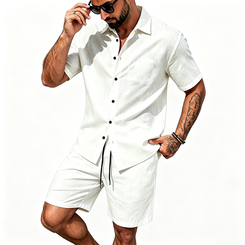 Conjunto de Dos Piezas de Lino - Linen Shorts Men reseña y precio