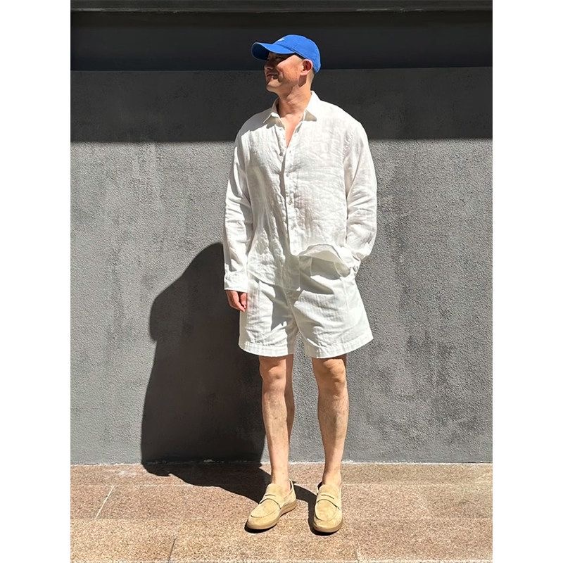 Conjunto de Camisa de Lino de  - Linen Shorts Men reseña y precio