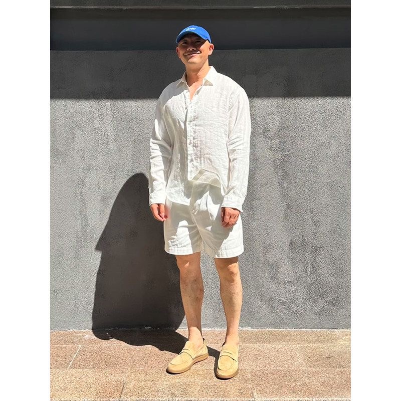 Conjunto de Camisa de Lino de  - Linen Shorts Men reseña y precio