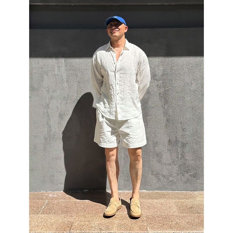 Conjunto de Camisa de Lino de  - Linen Shorts Men reseña y precio