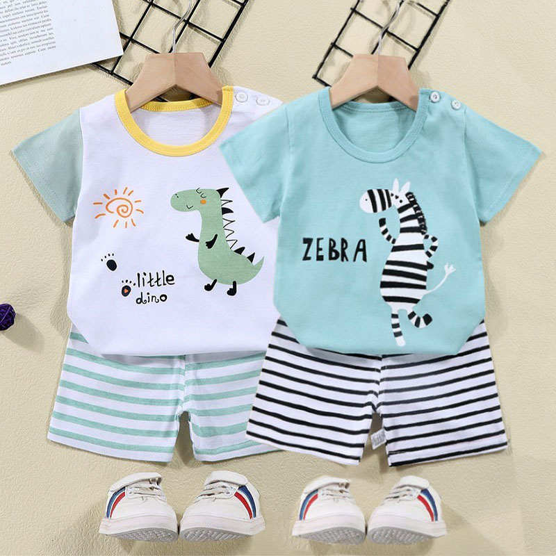 Camisetas de algodón + Pantalo - Summer Clothing Toddler reseña y precio