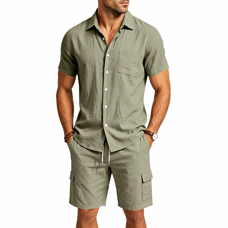 Conjunto de Dos Piezas de Lino - Linen Shorts Men reseña y precio